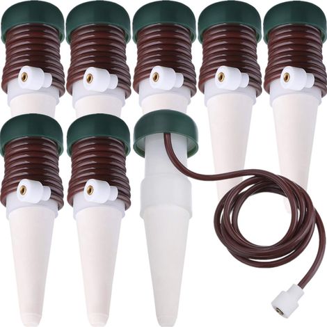 Arrosage Stakes Automatique Système d'Arrosage(Pack de 8), Irrigation par Égouttement Automatique de Plante Libération Lente pour Plantes d'Intérieur ou d'Extérieur (1/5)