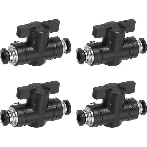 4 Pcs Raccord, Push-To-Connect, Vanne, Tuyau, 6mm, Pneumatique, Industrie (1/5)