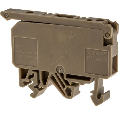 Bloc de jonction sectionnable RS PRO, 4mm², A visser, Beige ( Prix pour Paquet de 10 ) (1/5)
