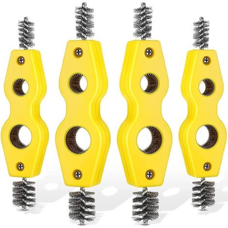 4-teiliges 4-in-1-Kupferrohrreinigungsset, 1/2-Zoll- und 3/4-Zoll-Kupferrohrbürste, Gewindereiniger für den Innen- und Außenbereich, Rohrreinigungsbürsten für Klempner