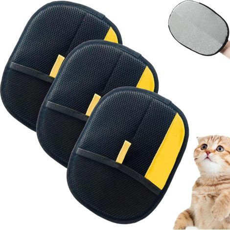 Gants lavables 3 en 1 pour l'épilation des poils d'animaux Brosse électrostatique pour chiens et chats (3 pièces)-AquaForge (1/5)