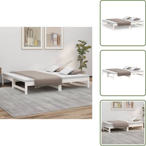 Cama para invitados - vidaXL Sofá cama extraíble sin colchón blanco 2x(90x190) cm - Sofá cama sin colchón