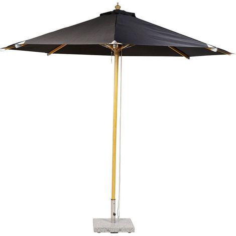 Parasol Design en Bois "Naxos" 300cm Noir (1/4)