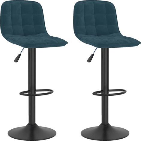 Maison Exclusive - Barhocker 2 Stk. Blau Samt (1/5)
