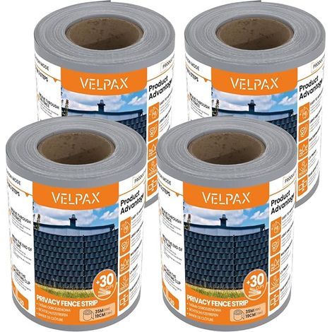 Brise-Vue en PVC pour Clôtures à Barreaux, 4 Rouleaux de 35 m 450 g/m², Brise Vue Grillage Inclut 120 Clips de Fixation, Résistant aux UV et Intempéries - Gris Clair (1/5)