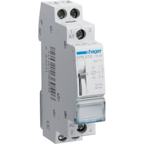 Télérupteur 1O+1F Bobine en 12V HAGER EPN519 (1/4)