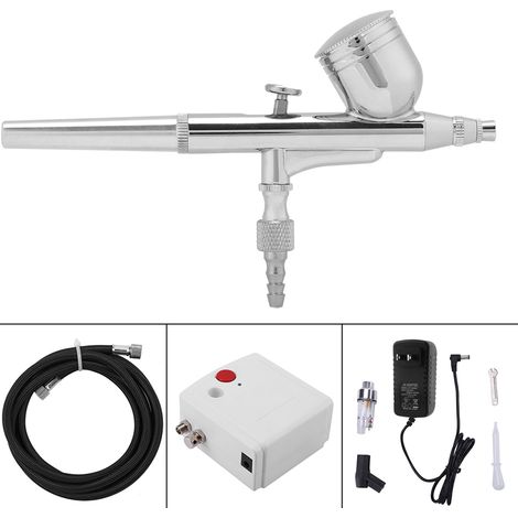 Kit Compresseur Aérographe Précision Double Action Airbrush Set Tatouage Ongles Art Outil (1/5)