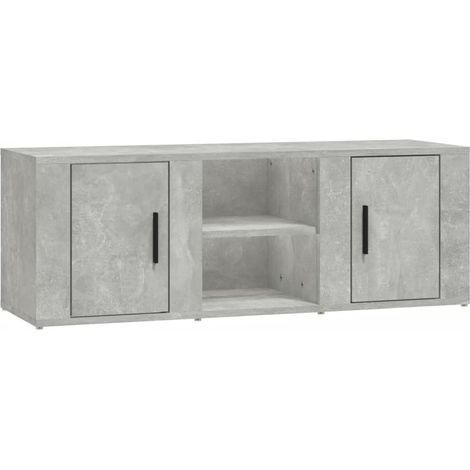 Meuble TV, Étagère TV, Meuble de Salon, Moderne Gris béton 100x31,5x35 cm Bois d'ingénierie OIB2675E (1/5)