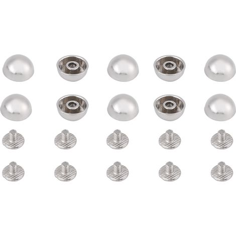 20 clous champignons rivets boutons vis pour ceinture cuir sac chaussures décoration argent (1/5)
