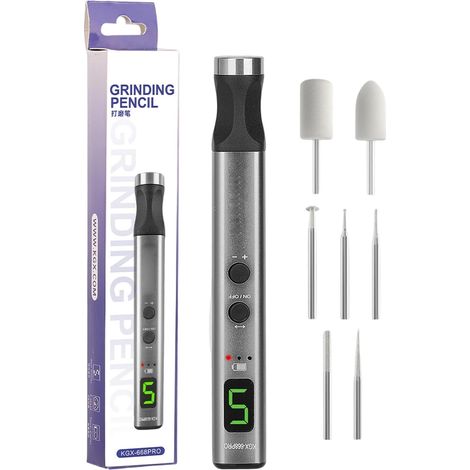Kit de stylo gravure, graveur rechargeable par USB - Outil rotatif polissage portable pour électronique, bijouterie, pierre, artisanat, bois, ongles, céramique et débutants (1/5)