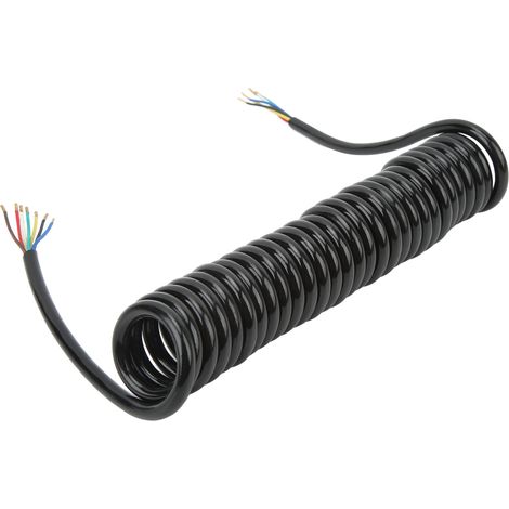 Câble de rallonge enroulé 12.8ft 20AWG 7 conducteurs polyuréthane cuivre pour remorque, dépanneuse et camping-car (1/5)