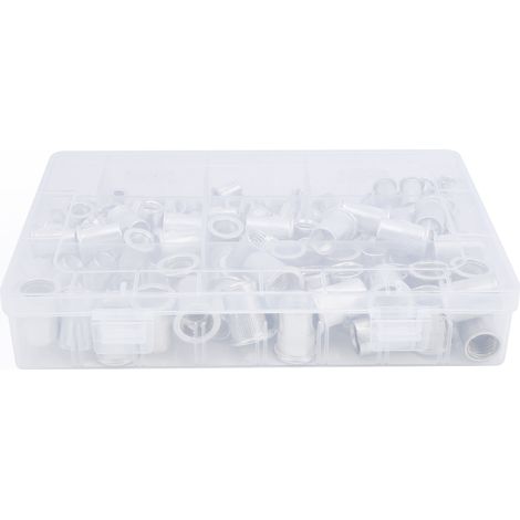 Packung mit 175 Flachkopf-Aluminium-Nietmuttern, verschiedenen Einsätzen und Aufbewahrungsbox, professionelles Werkzeug (1/5)