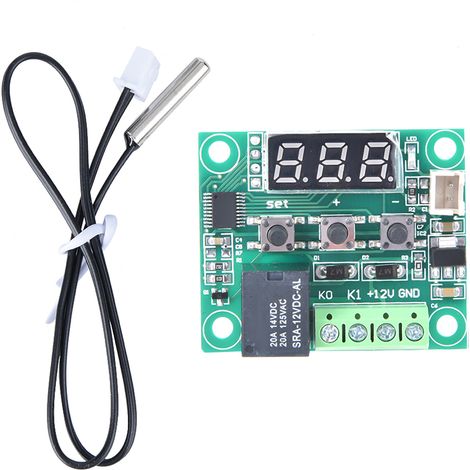 Thermostat numérique W1209 Contrôleur de température DC 12V haute précision -50-110°C avec sonde NTC étanche pour régulation fiable (1/5)