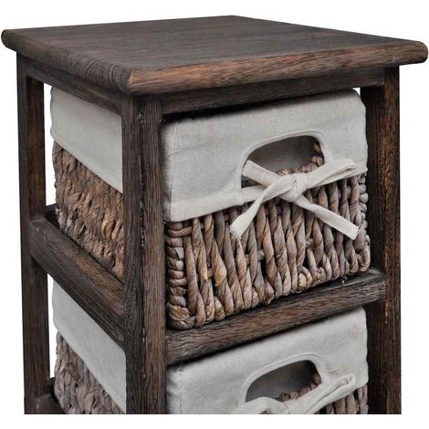 Maison Exclusive - Étagère de rangement en bois 5 paniers en tissage Marron (1/5)