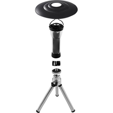Lampe de camping en acier inoxydable ABS PC IPX4 étanche LED portable extérieur lampe torche avec support couvercle et abat-jour (1/5)