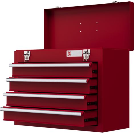 Boîte à outils 4 tiroirs rouge 51x22x39,5 cm