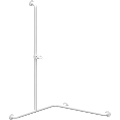 Main Courante avec Barre Support Douchette NORMBAU Eco Care 90° Gauche Blanc 75x75x120cm - 1486375019 (1/2)