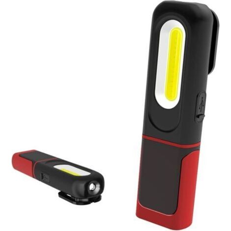Lampe de Travail LED Rechargeable, Lampe d'inspection 2 en 1 5W COB LED Torche Lampe avec Base Magnétique et Crochet pour Maison Atelier Camping NPTERBL (1/5)