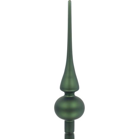 Weihnachtsbaumspitze Piniengrün matt Ø 6 cm 26 cm hoch - Glas