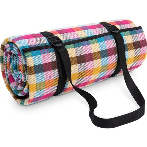 Paco Home Picknickdecke Campingdecke XXL Strand Picknickdecke Wasserdicht Mit Tragegriff Mehrfarbig 1, 150x200cm