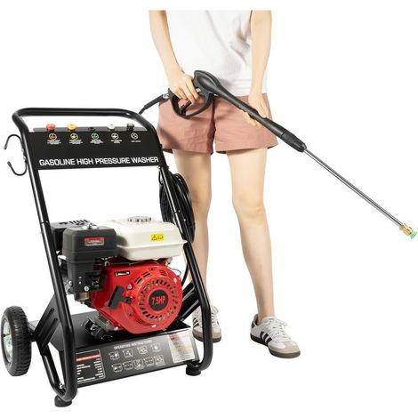 Nettoyeur haute pression thermique 7,5 CV – 2200 PSI, avec 5 buses, machine de nettoyage pour cour et extérieur (1/5)