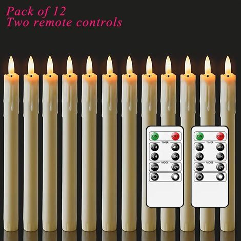 Lot de 12 bougies LED scintillantes sans flamme, avec plusieurs modes de scintillement, idéales pour la Saint-Valentin, Pâques, les mariages, Halloween, Noël et la décoration intérieure. (1/5)