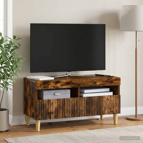 Mobile TV LED ARNHEM 81 x 35 x 43 cm Rovere Fumo vidaXL (1/5)