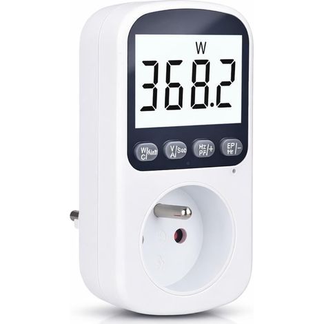 Power Meter Socket Consumption 3680W 16A LCD kWh Cost Energy