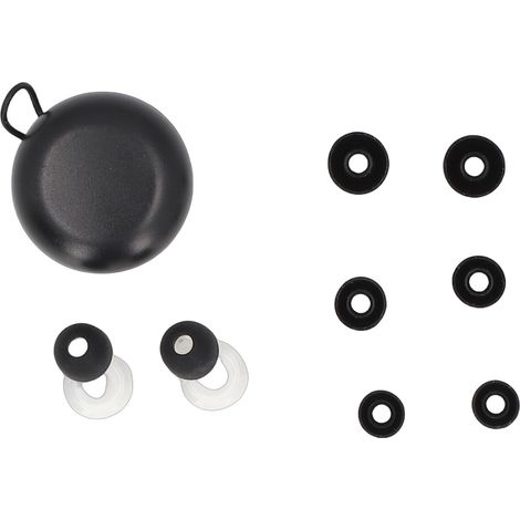 GARRYFIZH 1 Paire de bouchons d'oreille réutilisables 25dB - Confortables avec 3 tailles d'embouts, pour dormir, travail, étude, blancs (1/5)