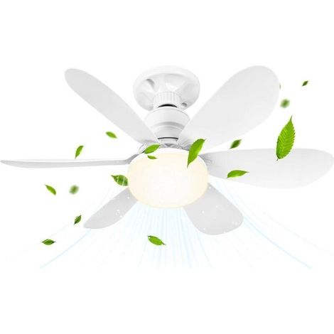 Ventilateur de Plafond avec Lumière et Telecommande, LED Ventilateur Dimmable Plafonnier avec 40W E27 Lampe, 6 Pales, 3 Vitesses, Silencieux (1/4)