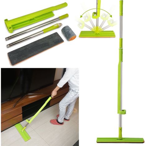 Trade Shop - Fregona Barredora Lava Y Seca Suelos Parquet Mármol Paño Microfibra - (1/5)