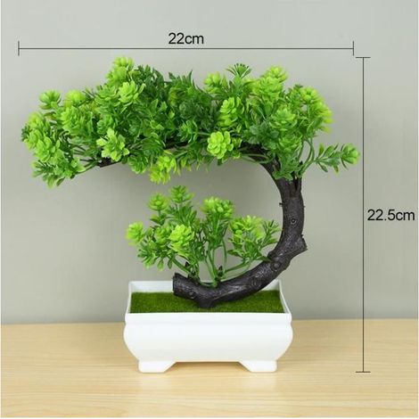 1 künstlicher Bonsai, dekorativer Baum für drinnen und draußen, synthetische Grünpflanze für Wohnzimmer, Schlafzimmer, Garten (1/5)