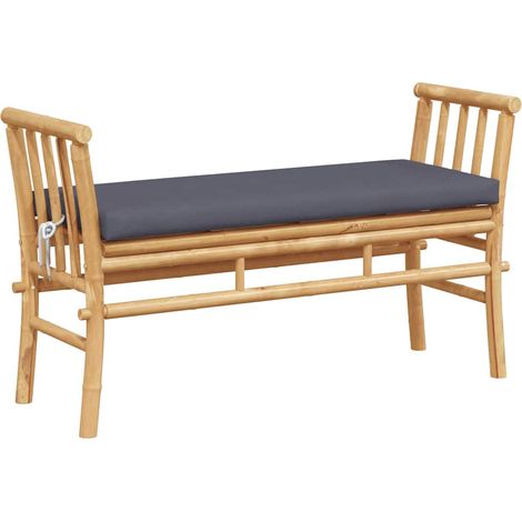 Banc de jardin,Banquette de jardin,Chaise avec coussin Marron 110 x 38 x 65cm Bambou CFW92314 (1/5)
