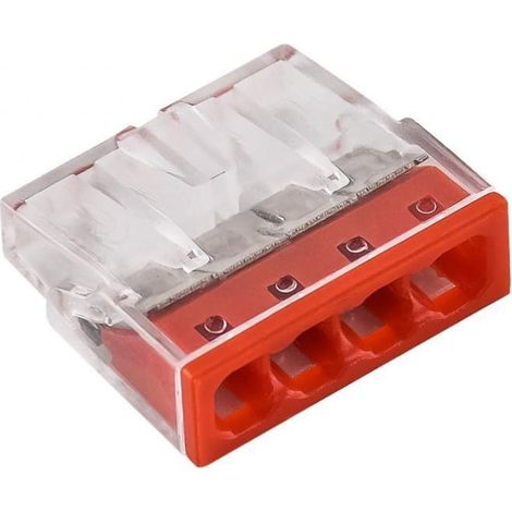 Connecteur rapide 4 x 2,5 mm² rouge E.4182T /100 pièces/