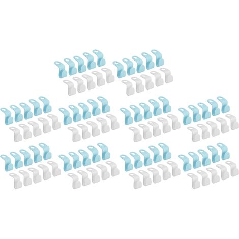 Lot de 100 crochets de fixation pour cintres, gain de place et rangement optimal pour vêtements. (1/5)