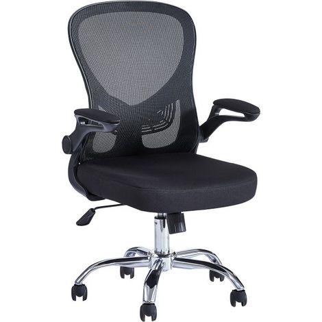 CDrehbarer Bürostuhl aus dunkelgrauem Stoff mit verstellbarer Höhe und Armlehnen