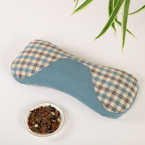 bleu brouillard, 50 x 20 x 8 cm,Coussin cervical en fleur de sarrasin, aide-sommeil simple pour le soutien du cou (1/5)
