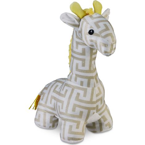 Fermaporta decorativo a forma di giraffa 40 x 20 x 15 cm atmosfera accogliente in tessuto multicolore 130013489