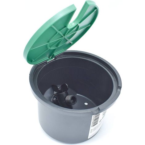 Regard d'arrosage cylindrique à enterrer Ø21cm x 14cm – Polypropylène haute densité – Résistance UV – Kit de raccordement BSP 3/4" – Abrisa