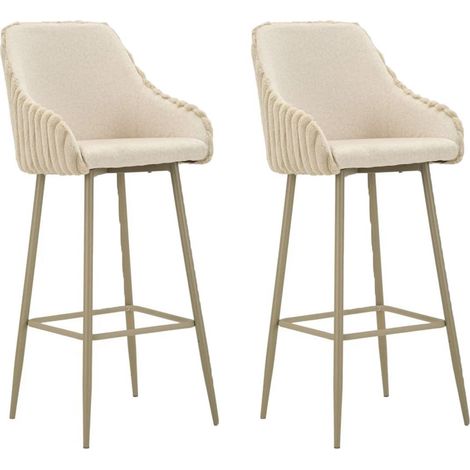 Lot de 2 Tabourets de Bar "Alaska" 111cm Crème (1/5)