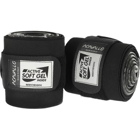 ACAVALLO Fasce elastiche Gel Classic Cavallo Equitazione NERO