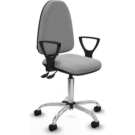 Piqueras y Crespo Silla ergonómica gris claro para oficina