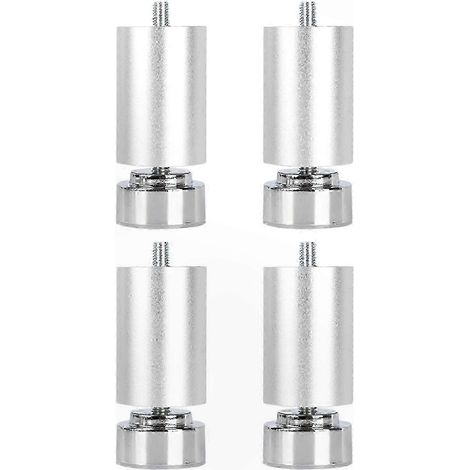 Pieds de meubles en métal à filetage M10 réglables, compatibles avec canapés, lits, tables et armoires, argent, 18 cm. (1/4)