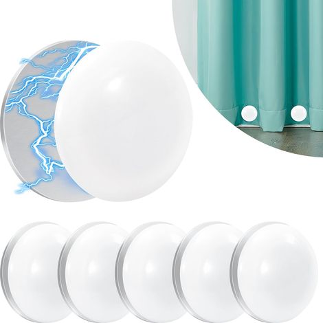 6 Poids de rideau, aimants puissants, alliage de zinc, fixation rapide, pour salle de bain et extérieur (1/5)