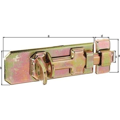 GAH Alberts Verrou de sécurité L.120mm L.45mm STA galvanisé jaune - 123079 (1/3)