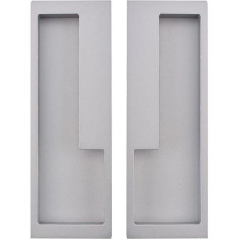Poignée en alliage de zinc, 2pcs Poignée de porte coulissante encastrée, Poignée de porte simple et moderne pour tiroir coulissant de grange, placard et armoire (Argent) (1/5)