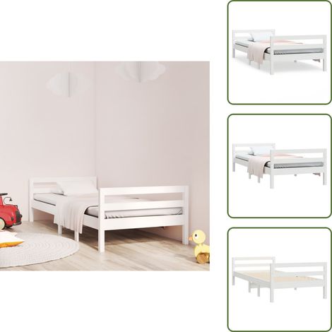 Letto in pino - vidaXL Giroletto senza Materasso Bianco 75x190 Legno Massello di Pino -
