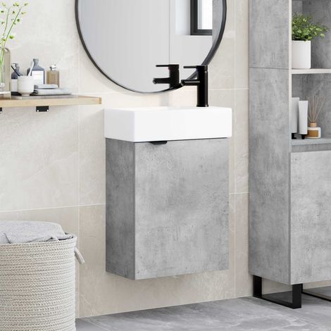 Módulo de baño con grifería Gris Hormigón 45,5 x 22,5 x 84 cm