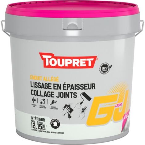 Enduit Garnissant Allégé Toupret Léger, Facile à Appliquer, Grand Pouvoir Garnissant - Toupret