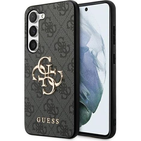 Estuche rígido Guess GUHCS23S4GMGGR S23 S911 gris/gris 4G con logotipo metálico grande (1/5)